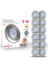 B.K.LICHT LED Einbauleuchte »12er Set Einbaustrahler in silberfarben, Größe Ø 8,2 cm Höhe: 3 cm