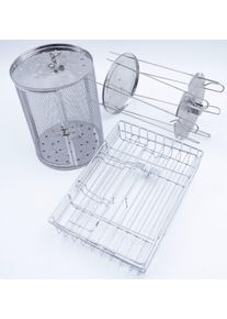 Livington Elektrogrill »Rotisserie Chef Zubehör-Set« 1x Schaschlik-Set, 1x Drehkorb, 1x Fisch-Grillkorb in schwarz