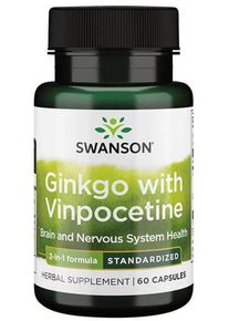 Swanson Ginkgo with Vinpocetine, 60 Kapseln