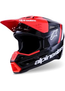 Alpinestars S-M3 Radium, capacete de motocross , cor: Preto/Vermelho/Branco , tamanho: XL