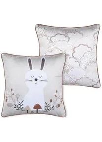 Kinderkissen Gabin 40/40 cm , Perlmutt , Textil , 40x40 cm , Schlaftextilien, Bettwäsche, Kinderbettwäsche