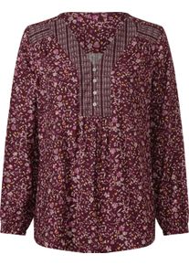 Damer Tunika med blomm&ouml;nster vinr&ouml;d-malva-med tryck Gr&ouml;&szlig;e 36