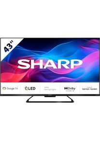 Sharp , QLED-Fernseher »4T-C43GRx« 108 cm/43 ′′ Smart-TV , schwarz , Digitaler optischer Audio-Ausgang, Mini Composite/CVBS +Audio-Eingang,...