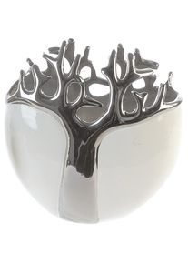 Gilde , Dekovase »Tree« Keramik, Baum-Design, 21 cm hoch , weiß