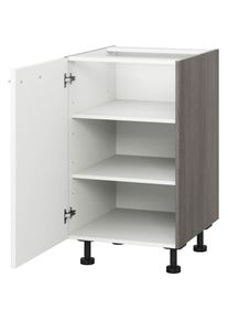 KOCHSTATION, Unterschrank &raquo;KS-Trea U40&laquo; mit zwei Einlegeb&ouml;den, Breite 40 cm, H&ouml;he 75 cm, wei&szlig;/eichefarben grau, eichefarben grau -B/H/T: 40 cm x 75 cm