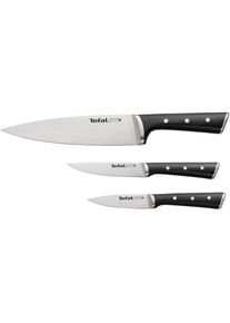 Tefal , Messer-Set &raquo;Ice Force&laquo; 3-tlg. Set, Eish&auml;rtungstechnologie, Klinge aus deutschem Edelstahl , Schwarz/Edelstahl
