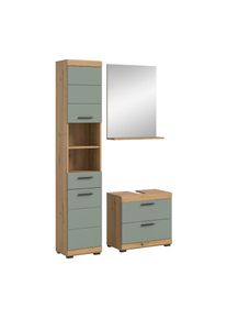 Inosign , Badmöbel-Set »Siena, 3 teilig, bestehend aus:« Set, TOPSELLER!, 3 Stk. tlg. Hochschrank, Waschbeckenunterschrank, Spiegel , Artisan Eiche...