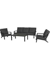 siena GARDEN , Gartenlounge-Set »Belia« Set, 14 Stk. tlg. bestehend aus 2 Sesseln, 1 Sofa, 1 Tisch und 10 Auflagen , matt anthrazit +