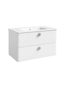 Welltime , Waschtisch »Round« FSC -zertifiziert, (2 Breiten: 61/81 cm H/T ca .51,8/45cm) , matt weiß
