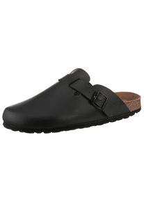 MAN'S WORLD Man's World , Clog Sandale, Hausschuh mit Tieffußbett , schwarz , 44 , 44 , Klassischer Clog mit Schnallenverschluss
