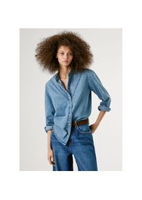 Pepe Jeans, Damen, Jeansbluse &raquo;REGULAR DENIM BLOUSE&laquo; mit Druckkn&ouml;pfen, light blue used, M, light blue used, Bluse REGULAR DENIM BLOUSE von Pepe Jeans