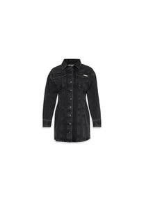 Calvin Klein Jeans , Jeanskleid »LS DENIM MINI DRESS« Klappentaschen Mit Rundshalsausschnitt, figurbetont , CK ESSENTIAL BLACK , N-Gr , XL (44)...