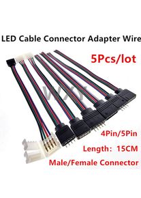 5Pcs 4Pin 5Pin LED Cable Male Female Connector Adapter Wire For 5050 3528 SMD RGB RGBW led Strip Light RGB RGBW LED Controller
