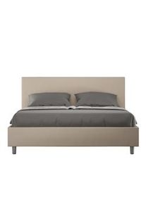 Letto contenitore imbottito 160x190 similpelle tortora Adele