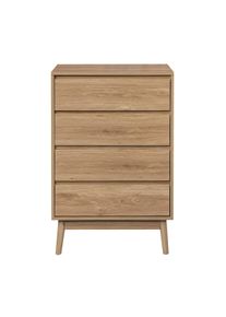 Rebecca Mobili Cassettiera Mobile 4 Cassetti Legno Marrone stile Nordico per Camera da Letto