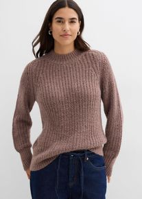 Grovstrikket genser, brun, størrelse 40/42 (M), bonprix