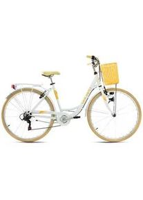 Da Capo Citybike , Gelb, Weiß , Metall , 180x70 cm , female , Freizeit & Co, Sport & Fitness, Fahrräder, Citybikes