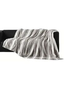 Douceur d'intérieur Douceur d ́intérieur Decke Sven Kunstfell 180/220 cm , Grau , Textil , 220x180 cm , Wohntextilien, Decken