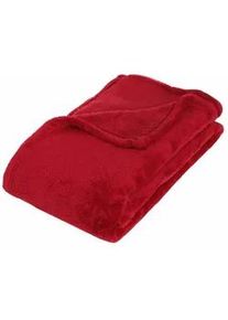Fleecedecke 125/150 cm , Rot , Textil , Rechteckig , 125x150 cm , Wohntextilien, Decken, Fleecedecken