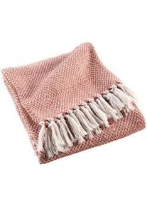 Douceur d ́intérieur Tagesdecke Louisette 125/150 cm , Terracotta , Naturmaterialen , 125x150 cm , Schlaftextilien, Bettwäsche, Tagesdecken