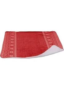 Home Styling Collection Plaid Grey 130/150 cm , Rot , Textil , Rechteckig , 130x150 cm , Schlaftextilien, Bettwäsche, Tagesdecken