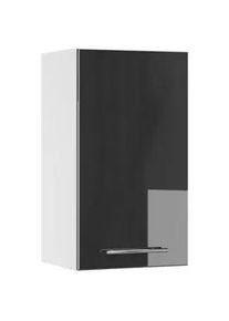 VICCO Badschrank Fame-Line Anthrazit Hochglanz 40 x 72 cm , Schwarz Hochglanz, Weiß , Holzwerkstoff , Rechteckig , 40x72x34.1 cm , Badezimmer, Badezimmerschränke, Hängeschränke