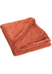 Douceur d'intérieur Douceur d ́intérieur Überwurf Nelia 125/150 cm , Orange , Textil , 150x125 cm , Schlaftextilien, Bettwäsche, Tagesdecken