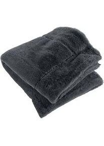 Douceur d ́intérieur Tagesdecke Caresse 125/150 cm , Anthrazit , Textil , Rechteckig , 150x125 cm , Schlaftextilien, Bettwäsche, Tagesdecken