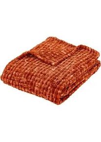 Atmosphera Createur d ́interieur Fleecedecke Flan 125/150 cm , Orange , Textil , 1x125 cm , Wohntextilien, Decken, Fleecedecken