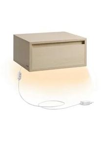 Mid.you Nachttisch , Beige , Holzwerkstoff , 1 Schubladen , 40x18x35 cm , Schlafzimmer, Nachtkästchen