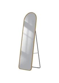 Emke Standspiegel mit Rahmen Gehärteter Silberspiegel Gold 140/40 cm , Goldfarben , Glas , Rechteckig , 40x140x140 cm , Spiegel, Standspiegel