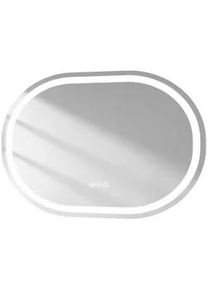 Emke Badspiegel Ovale mit Beleuchtung mit Anti-Beschlag 70/50 cm , Weiß , Glas , 50x2.5x70 cm , Badezimmer, Badezimmerspiegel, Badspiegel