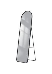 Emke Standspiegel mit Rahmen Gehärteter Silberspiegel Schwarz 140/40 cm , Glas , Rechteckig , 40x147x140 cm , Spiegel, Standspiegel