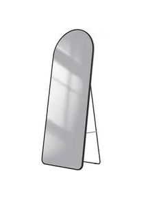 Emke Standspiegel mit Rahmen Gehärteter Silberspiegel Schwarz 160/60 cm , Glas , Rechteckig , 60x160x160 cm , Spiegel, Standspiegel