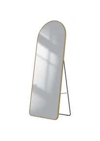 Emke Standspiegel mit Rahmen Gehärteter Silberspiegel Gold 160/60 cm , Goldfarben , Glas , Rechteckig , 60x160x160 cm , Spiegel, Standspiegel