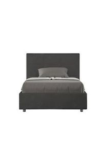 Letto una piazza e mezza contenitore imbottito 120x190 microfibra grigio Mika