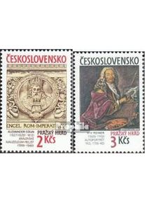 Cecoslovacchia 3003-3004 (completa.Problema.) usato 1989 Praga Castell