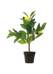 Viana, Kunstpflanzen, Künstlicher Zitronenbaum mit realistischen Früchten im stabilen Topf (40 cm)
