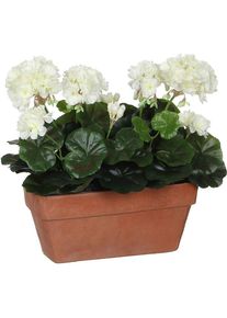 Mica Decorations, Kunstpflanzen, Dekorationspflanze aus Keramik Weiss Gelb PVC Geranie (29 x 13 x 40 cm) (40 cm)