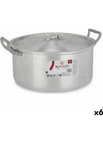 Kinvara Topf mit Deckel 100008 6,5 L 35 x 16 x 28 cm (6 Stück), Pfanne + Kochtopf, Silber