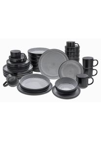 Creatable Kombiservice , Hellgrau , Keramik , 30-teilig , 300 ml , lebensmittelecht , Geschirr, Geschirrsets, Kombiservice