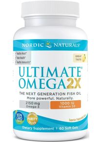 Nordic Naturals Ultimate Omega 2X + Vitamin D3, 60 Softgels, Lemon