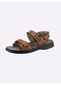 Josef Seibel Herren Sandale mit unterpolstertem Klettverschluss in braun ,Größe 40, Witt, 100% Glattleder