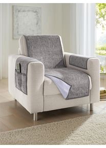 unisex Woonserie in grijs ,maat 50x140 cm - Fauteuil- of bankbeschermer, WITT, 100% Polyester