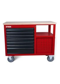 STIER Banco da lavoro mobile Open Space, 11 cassetti