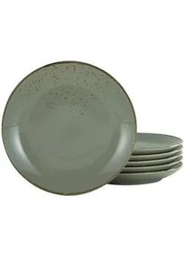 Creatable Desserttellerset , Grau , Keramik , 6-teilig , rund , Geschirr, Teller, Teller-Sets