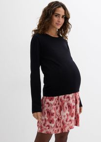 Mammaklänning med amningsöppning av bomull och viskos - svart - storlek 52/54 (XXL) - bonprix