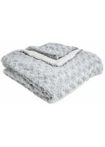 Atmosphera Createur d ́interieur Tagesdecke 120 cm , Grau , Textil , Rechteckig , 120x160 cm , Schlaftextilien, Bettwäsche, Tagesdecken