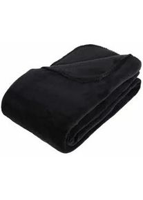 Atmosphera Createur d ́interieur Fleecedecke 180 cm , Schwarz , Textil , Rechteckig , 180x230 cm , Wohntextilien, Decken, Fleecedecken