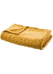 Atmosphera Createur d ́interieur Wohndecke 125/150 cm , Gelb , Textil , Rechteckig , 125x150 cm , Wohntextilien, Decken